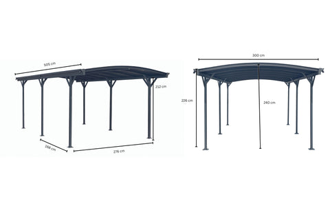 Design Carport London Aluminium Doppelstegplatten Beschichtung gegen UV-Strahlung